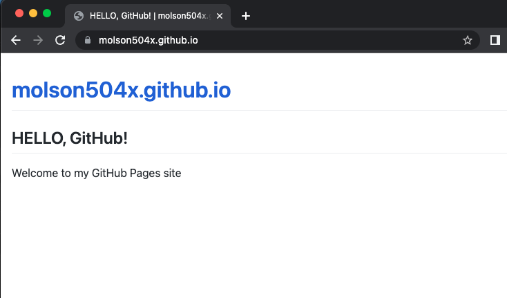 My first GitHub Pages Page